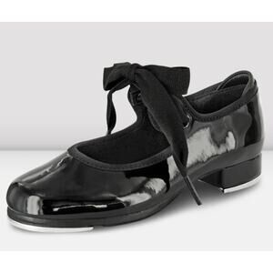 Bloch Childrens Annie Tyette Tap Shoes Patent Black Size 8.5 Little Kid